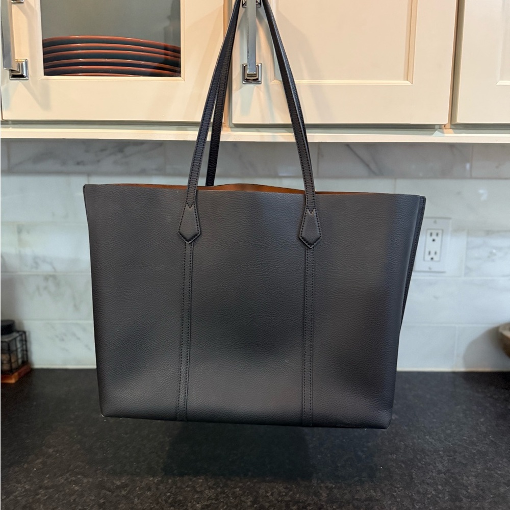 Tory Burch Perry EUC Triple Compartment Leather Large Shoulder Tote BLACK - Picture 14 of 16